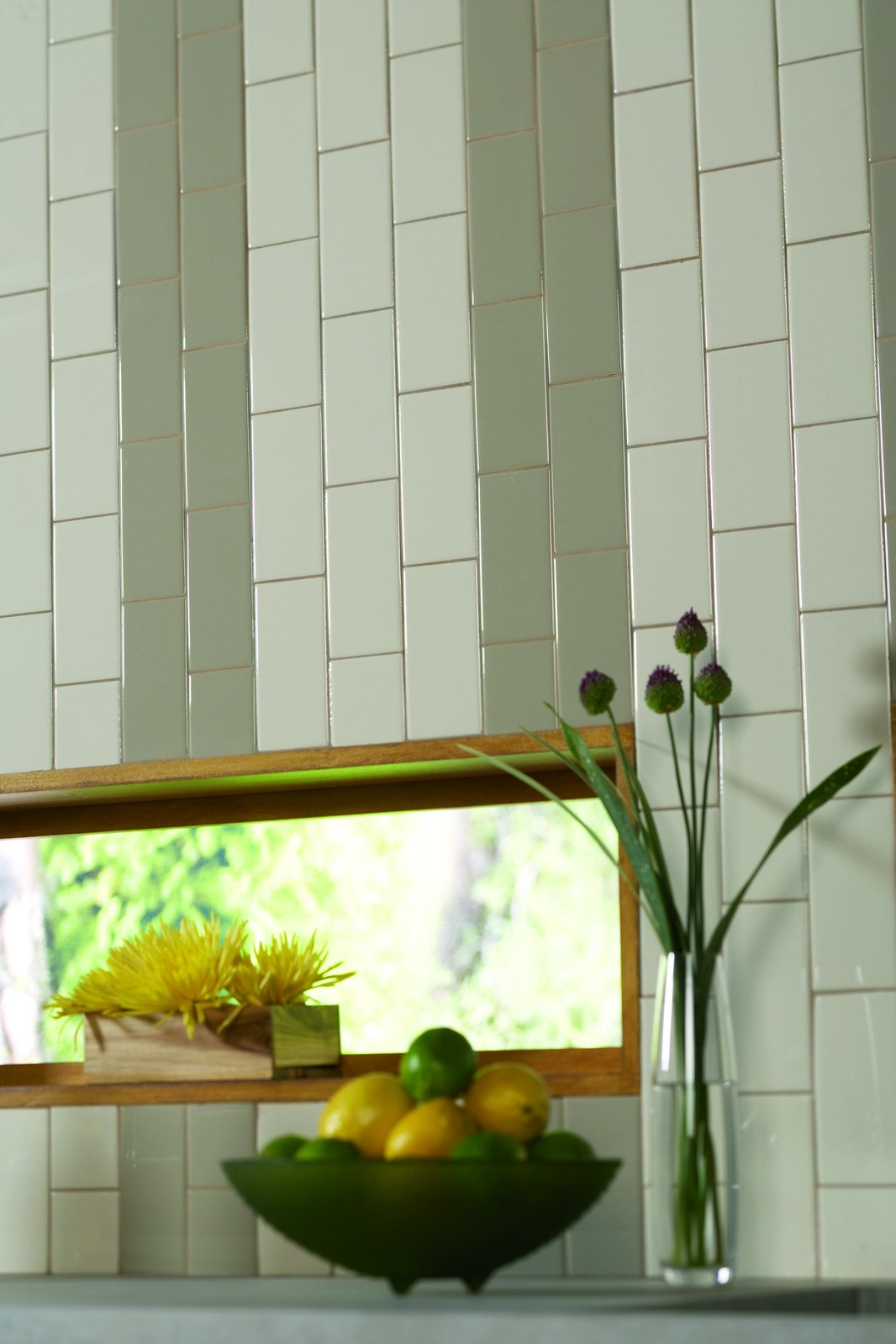 architectural grey and almond backsplash stripes wall subway tile